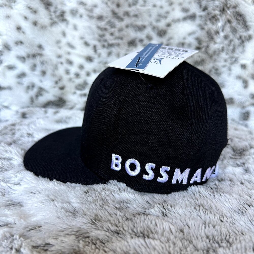 Littlest Prince Bossman Toddler Snapback Hat Black Flat Bill Cap Size Small
